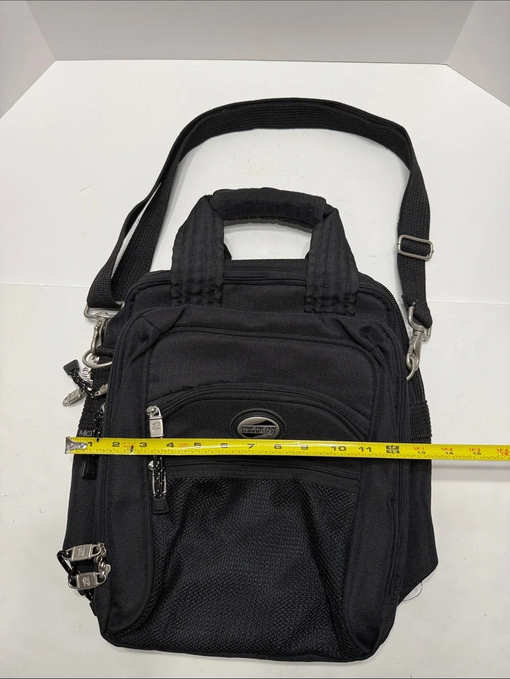American Tourister Black Compact Laptop Bag with Crossbody Strap